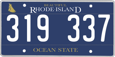 RI license plate 319337