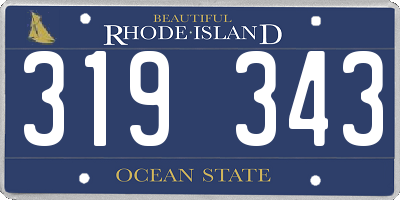 RI license plate 319343