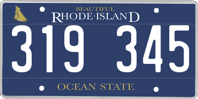 RI license plate 319345