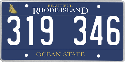 RI license plate 319346