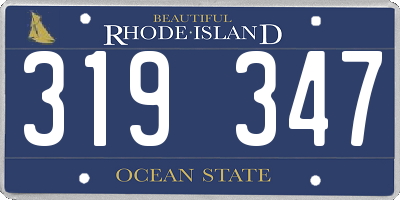 RI license plate 319347