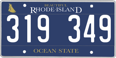 RI license plate 319349