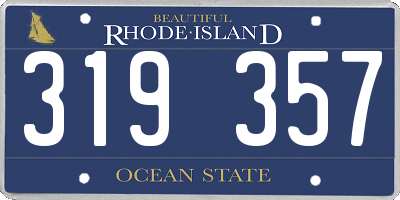 RI license plate 319357