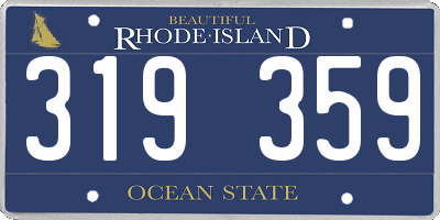 RI license plate 319359