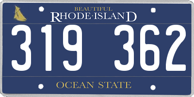 RI license plate 319362