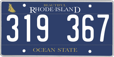 RI license plate 319367