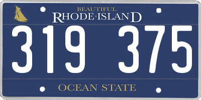 RI license plate 319375