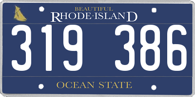 RI license plate 319386