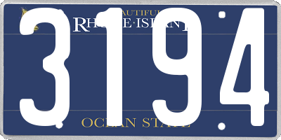 RI license plate 3194