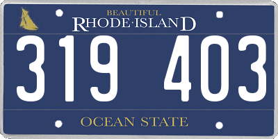 RI license plate 319403