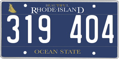 RI license plate 319404