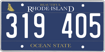 RI license plate 319405