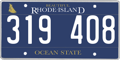 RI license plate 319408