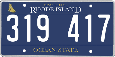 RI license plate 319417