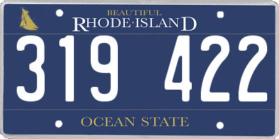 RI license plate 319422