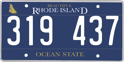 RI license plate 319437