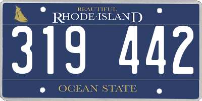 RI license plate 319442
