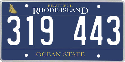 RI license plate 319443