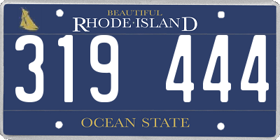 RI license plate 319444