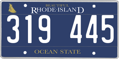 RI license plate 319445