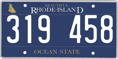 RI license plate 319458