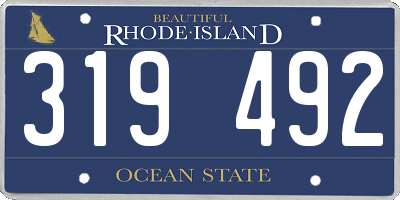 RI license plate 319492