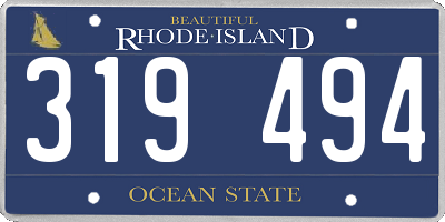 RI license plate 319494