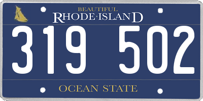 RI license plate 319502