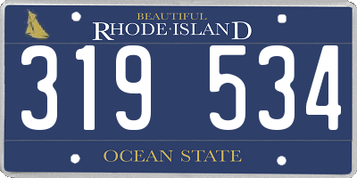 RI license plate 319534