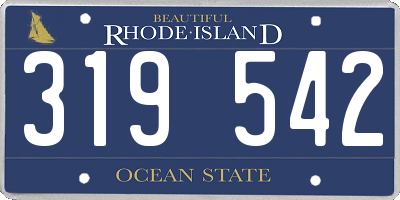 RI license plate 319542