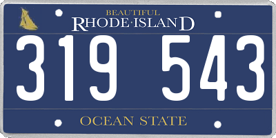 RI license plate 319543