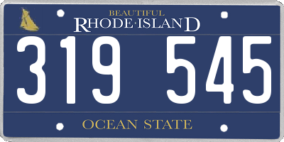 RI license plate 319545