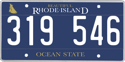 RI license plate 319546
