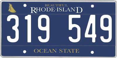 RI license plate 319549