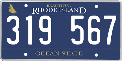 RI license plate 319567