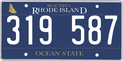 RI license plate 319587