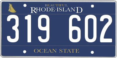 RI license plate 319602