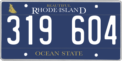RI license plate 319604