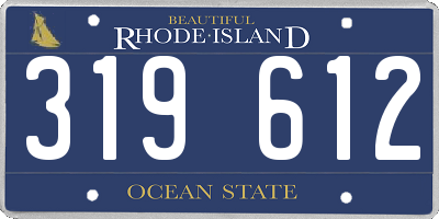 RI license plate 319612