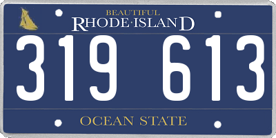 RI license plate 319613