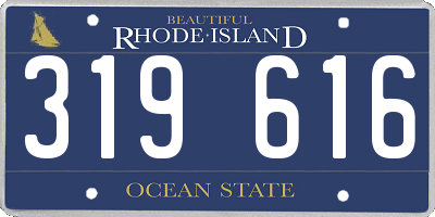RI license plate 319616