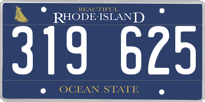 RI license plate 319625