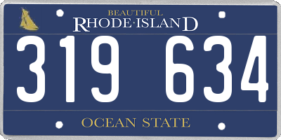 RI license plate 319634