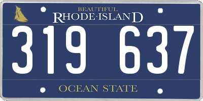 RI license plate 319637