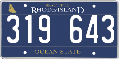 RI license plate 319643