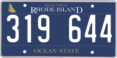 RI license plate 319644