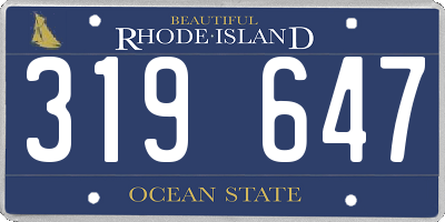 RI license plate 319647