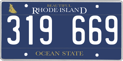 RI license plate 319669