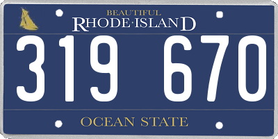 RI license plate 319670