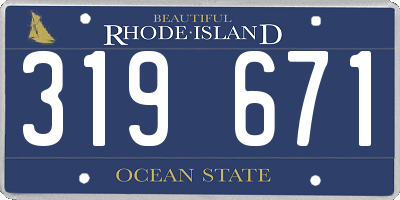 RI license plate 319671